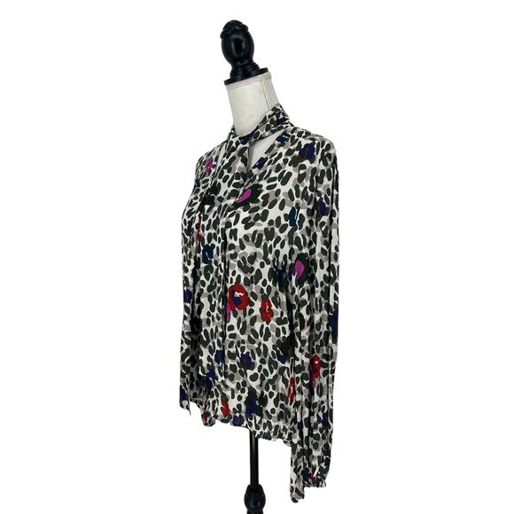 Ted Baker Charia Wilderness Tie Neck Blouse - Picture 9 of 13